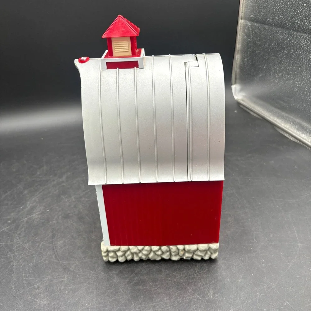 Vtg Fun-Damental Too The Original Barn Cookie Jar Red Farmhouse Talking 2000